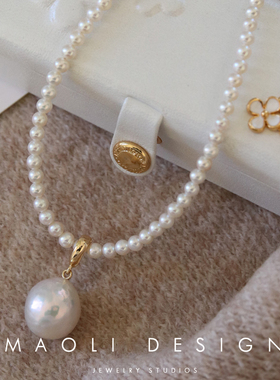 小灯泡天然淡水珍珠锁骨链