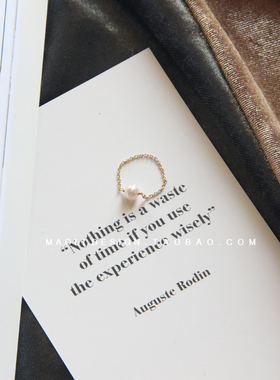 手工定制14K包金淡水珍珠戒指