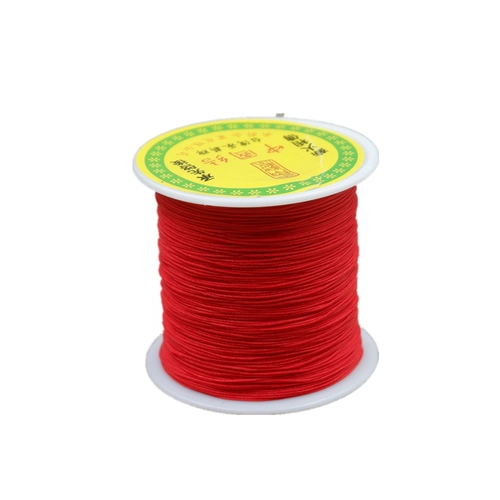 Плетеный браслет из красной нити ручной работы, бусины, кольцо, 0.4mm