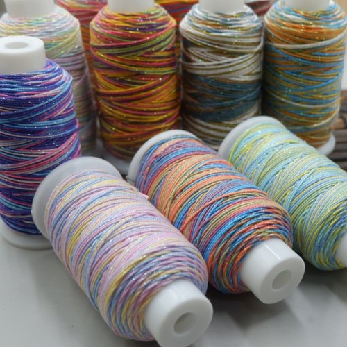 高端星空手搓棉线18股段染线端午闪金五彩绳编手链手绳手工编织线 - 图1