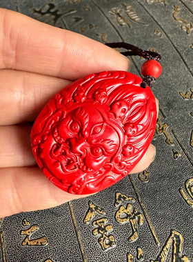 豁达客男女朱砂大黑天玉佩项链