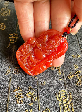 豁达客男女玛瑙武财神关公挂件