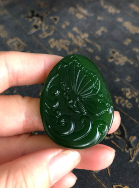 天然外蒙料玉佩项链送证书
