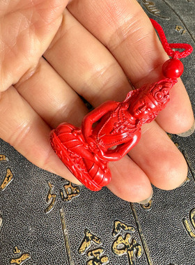 豁达客女士朱砂地藏王挂件项链
