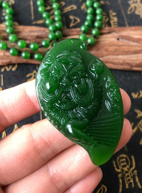 钟馗挂件台湾干青新款天师钟馗玉佩男女项链情侣吊坠证书