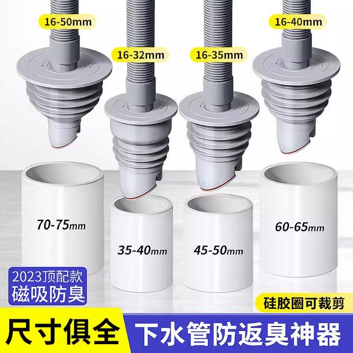 下水管防返臭神器密封塞厨房洗衣机排水管防臭密封圈下水道堵口器-图3