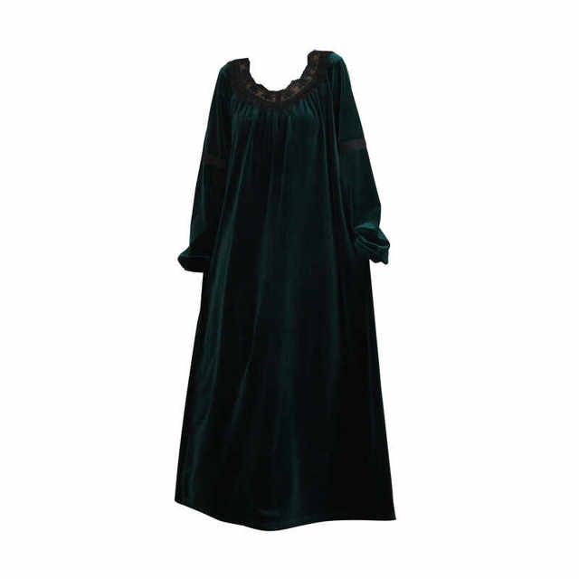 Golden velvet home clothes can be worn outside long skirts retro autumn and winter