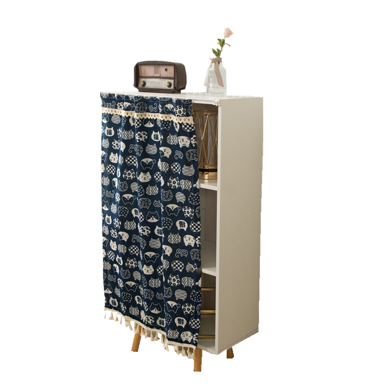 橱柜门帘免打孔柜子遮挡帘可移动衣柜置物架防尘帘轨道式鞋架帘子,淘宝优惠券,粉丝福利购,淘宝优惠卷