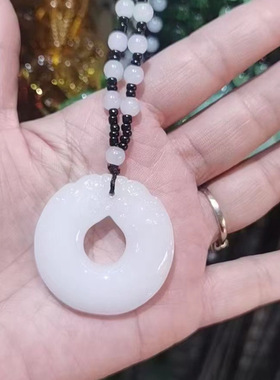 吞财貔貅平安扣毛衣链仿白玉翡翠项链虎年贺岁活动引流福利礼品