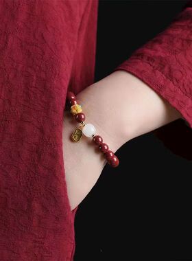 本命年佛珠念珠男女仿朱砂手链