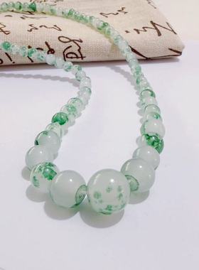 飘花项链8mm圆珠塔链仿天山翠玉民族风直播引流福利展销礼品直供