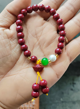 单圈0.8cm仿朱砂手链手串