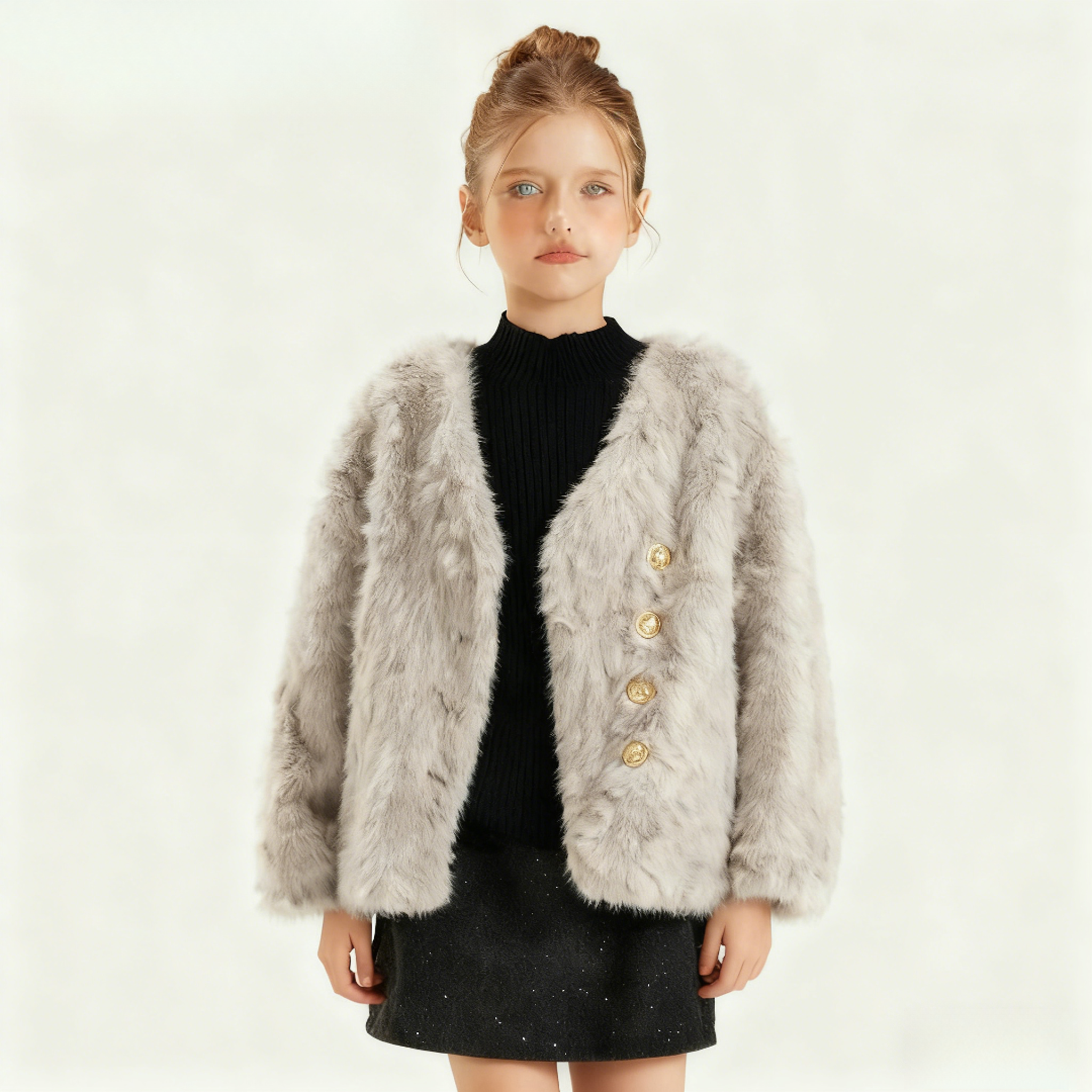 儿童皮草外套秋冬新款2025皮毛一体中大童短款女童毛毛大衣,淘宝优惠券,粉丝福利购,淘宝优惠卷