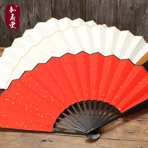 Вентилятор белого каллиграфии вентилятор xuan Paper Silk Fouling Fan 8 -Icint Men's Found Fan Fan Fan Fan Fan Ting Dancing Deyun Club Foant Fan