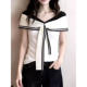 ເສື້ອຢືດ accordion sleeveless ທີ່ມີຄໍຄໍຂອງກອງທັບເຮືອທີ່ອອກແບບມາສໍາລັບແມ່ຍິງ 2026 summer ຊັ້ນສູງ lazy slim ຄົນອັບເດດ: