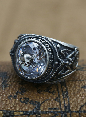 纯银饰品男女时尚个性S925骷髅头