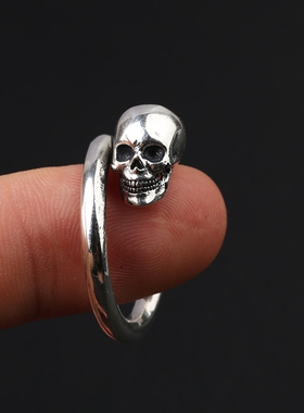 饰品骷髅头戒指复古泰银时尚铆钉