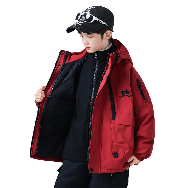 男童秋冬款外套加绒加厚2025新款中大童夹棉儿童冬季三合一冲锋衣,淘宝优惠券,粉丝福利购,淘宝优惠卷