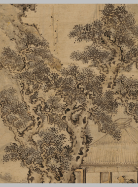 黄慎湖亭秋兴图风景画艺术喷绘