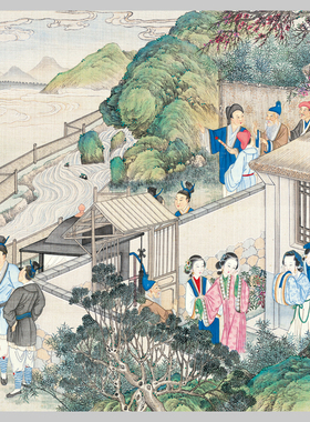 清孙温红楼梦全册国画高清微喷