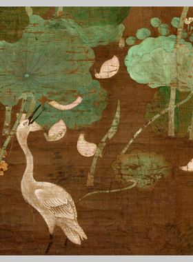 顾德谦莲池水禽图花鸟国画微喷