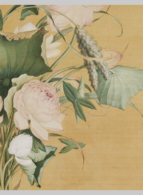 清郎世宁聚瑞图花卉花瓶微喷画