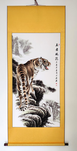 国画 工笔虎 上山虎 下山虎 动物老虎画 宣纸绢布 艺术微喷挂画 - 图1