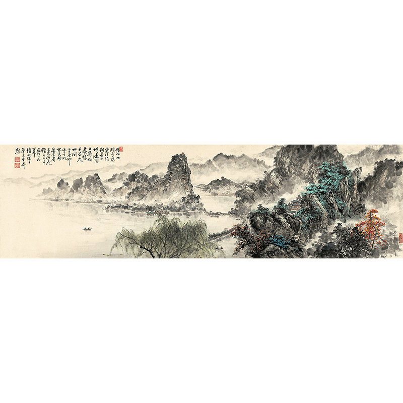 蔡景星借问西湖国画水墨山水画近现代名画宣纸绢布艺术微喷-图3