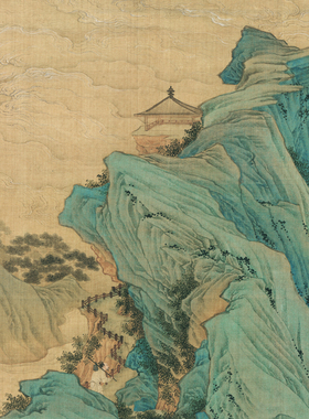 明仇英桃源仙境图高清微喷国画