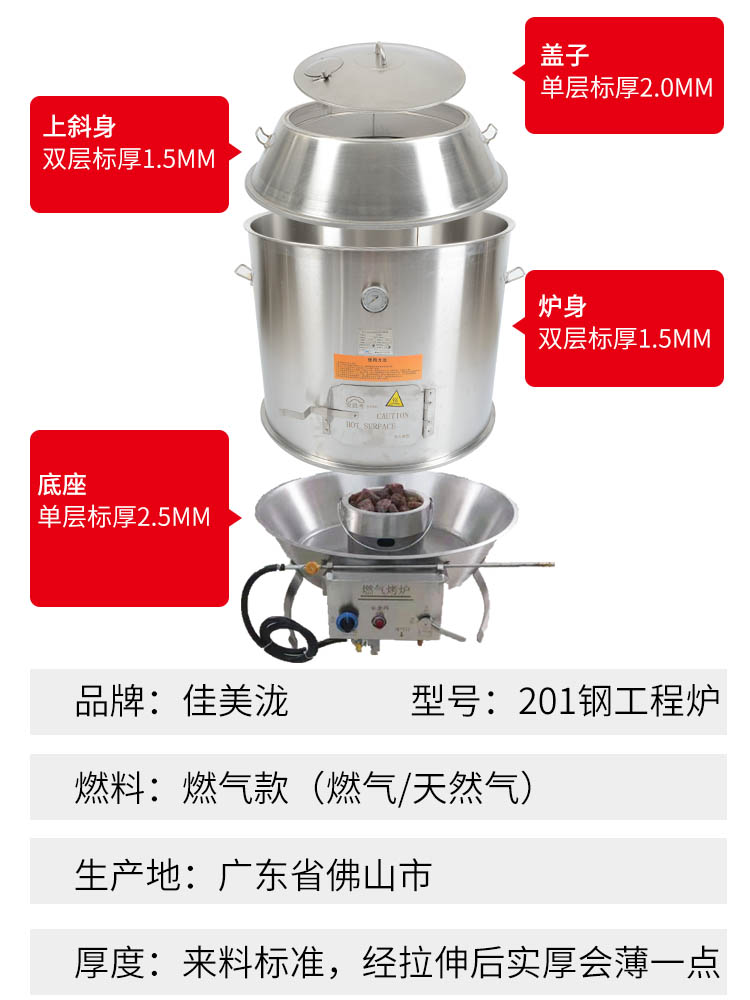 高温猛火燃气烤鸭炉工程款广东澳门烧肉脆皮烧鹅港式乳猪广式烧腊 - 图2