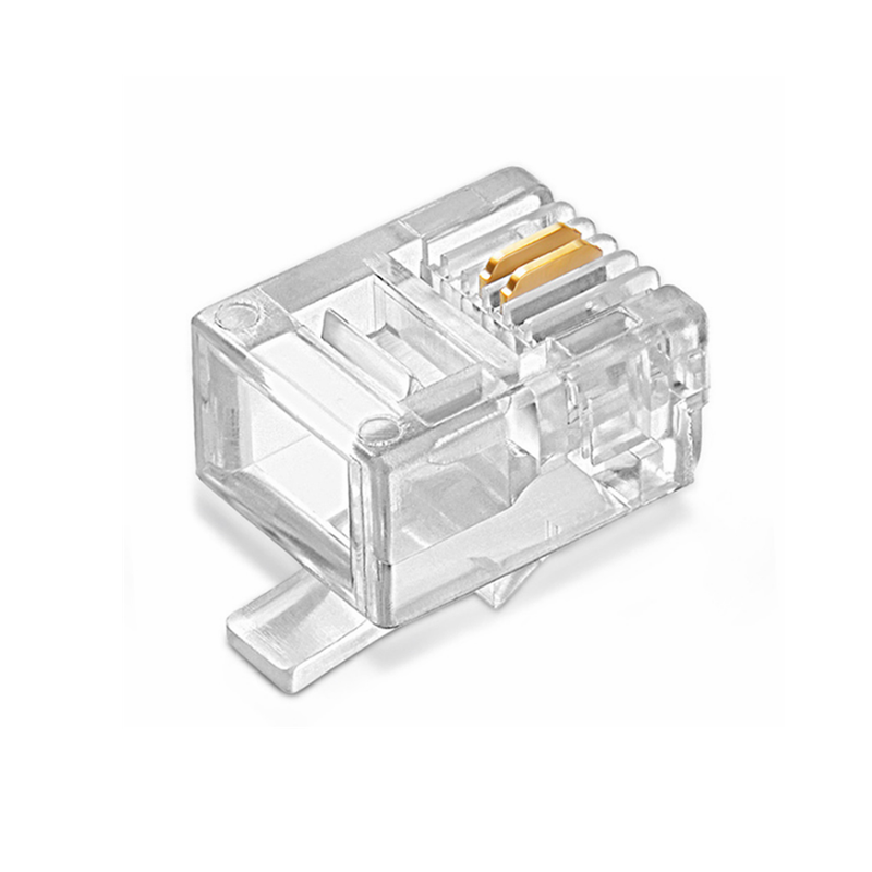 电话线水晶头2芯6p2c4芯6p4c纯铜镀金水晶头RJ11座机分机电话接头-图3
