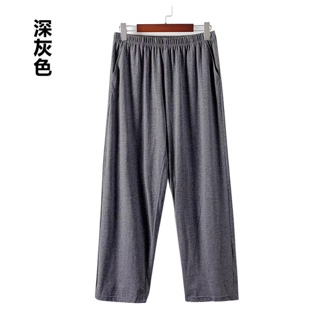 ຜູ້ຊາຍຝ້າຍຝ້າຍບໍລິສຸດ pajamas ແອວສູງວ່າງ pants ບ້ານບາງ