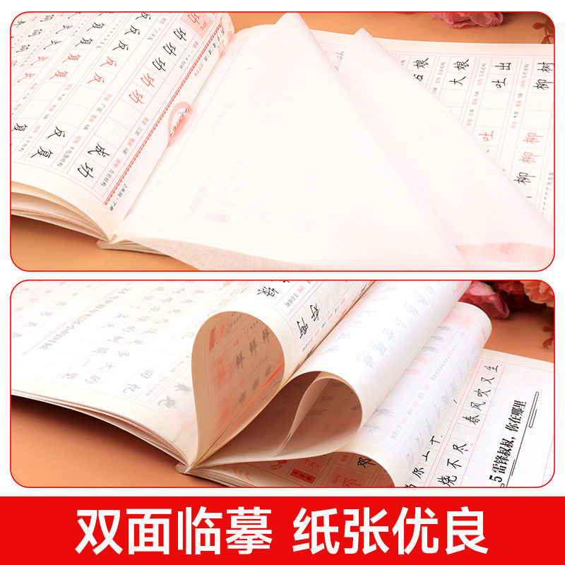 二年级下册练字帖每日一练人教版同步语文课本字帖练字部编版 小学2年级寒假专用练字帖描红带笔画笔顺临摹硬笔书法练字本控笔训练
