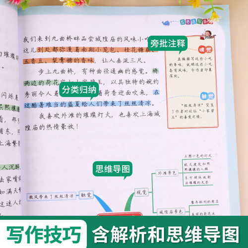 斗半匠五感法写作技巧与方法扩句法写作文三到六年级二五年级思维导图小学生语文上下册大百科大全四至六素材积累好词好句好段书籍 - 图3