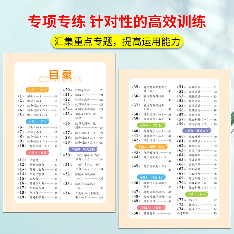 四年级语文句子专项训练句式强化训练大全 小学生4上册下册仿写扩句缩句仿句修改病句标点符号陈述句改反问句把字句被字句修辞手法 - 图2