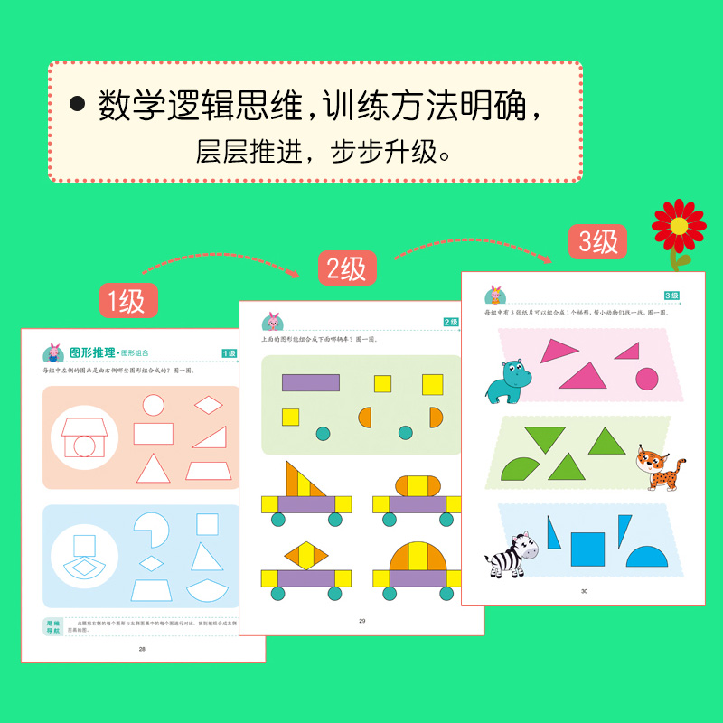 思维逻辑训练书幼儿园小班全脑左右脑开发思维训练书 3-4岁儿童益智早教书数学启蒙游戏书逻辑思维训练书老师推荐宝宝潜能开发书籍 - 图1
