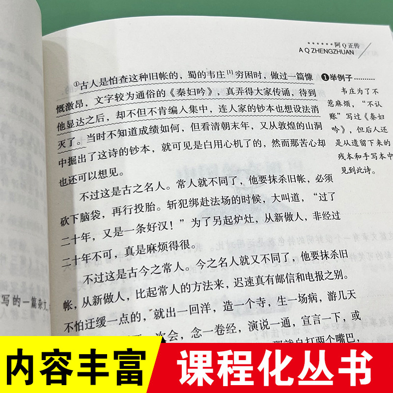 阿Q正传鲁迅全集原著正版初中课外阅读书籍畅销书排行榜老师推荐小升初必读经典文学类小说小学生四五六七八年级课外书阿q正传_虎窝淘