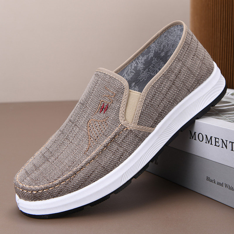 老北京布鞋男软底舒适防滑春秋款一脚蹬帆布鞋中老年爸爸鞋休闲鞋,淘宝优惠券,粉丝福利购,淘宝优惠卷