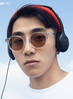 半透明圆框墨镜潮男女