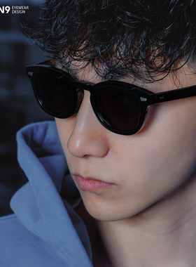 复古高级粗框板材浅黄色太阳镜