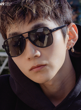 双梁飞行员超大框高级浅色太阳镜