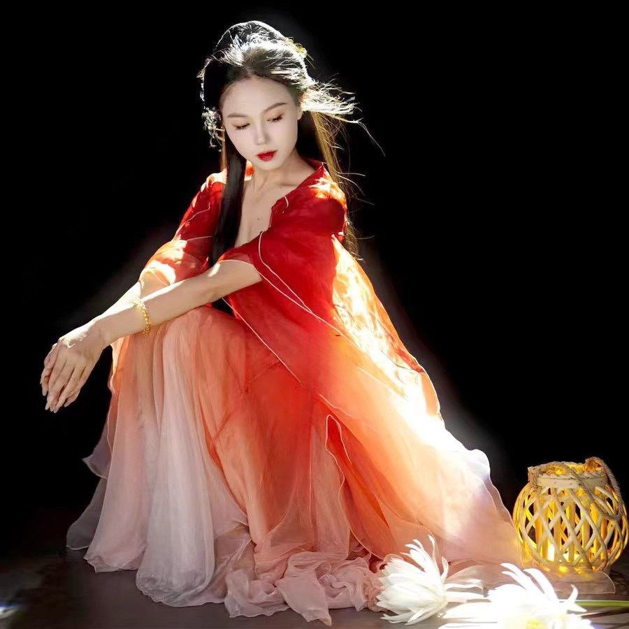 锦鲤朱辞镜羊羊同款仙气古风飘逸大袖衫精致刺绣元素摆裙古典舞服,淘宝优惠券,粉丝福利购,淘宝优惠卷