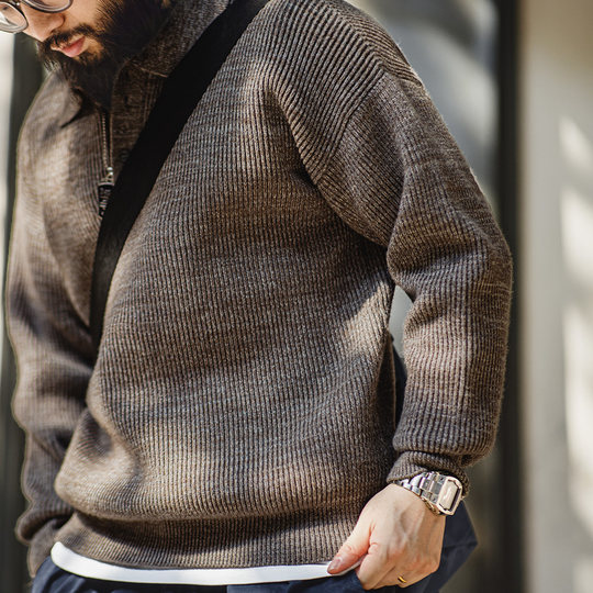 Madden workwear polo de punto retro americano para hombre en otoño