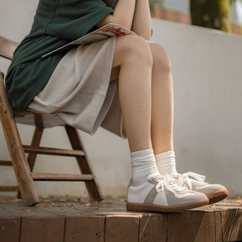 马登经典复古德训鞋老钱风男款运动休闲板鞋女夏季训练阿甘小白鞋 - 图3