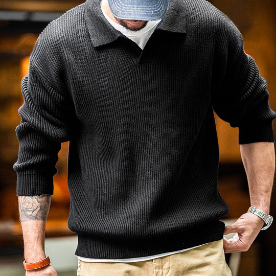 Jersey con cuello tipo polo y rayas de Madden Workwear