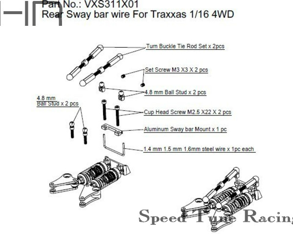 美国 HR 1/16 E-Revo Summit Slash 小E 小S 升级 防倾杆 套装 - 图0