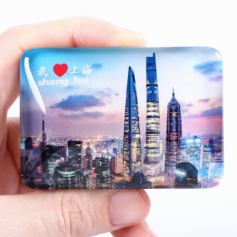 Shanghai  souvenir China  crystal fridge magnet - 图1