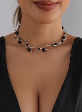 欧美跨境饰品时尚双层螺旋铜管串