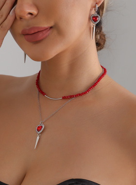 欧美跨境饰品暗黑少女系锥形爱心