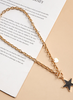 欧美外贸饰品简约黑色星星仿贝母